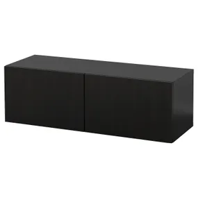 IKEA BESTÅ БЕСТО, комбинация настенных шкафов, черный / коричневый / Лапвикен, 120x42x38 см 794.398.61 фото
