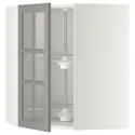 IKEA METOD МЕТОД, кутова настін шафа / об сек / скл двер, білий / сірий Бодбін, 68x80 см 193.949.69 фото thumb №1