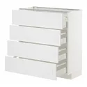 IKEA METOD МЕТОД / MAXIMERA МАКСИМЕРА, напольный шкаф 4 фасада / 4 ящика, белый / Стенсунд белый, 80x37 см 594.094.88 фото thumb №1