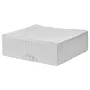 IKEA STUK СТУК, коробка для зберігання, білий/сірий, 55x51x18 см 403.095.73 фото