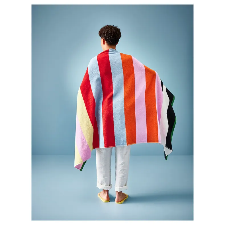 IKEA ROSENOXALIS РОЗЕНОКСАЛИС, пляжное полотенце, разноцветный / полосатый, 100x180 см 205.748.51 фото №4