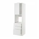 IKEA METOD МЕТОД / MAXIMERA МАКСИМЕРА, высокий шкаф д / духовки / дверь / 3ящика, белый / Стенсунд белый, 60x60x220 см 294.615.43 фото thumb №1