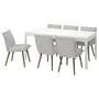 IKEA EKEDALEN ЕКЕДАЛЕН / KLINTEN КЛІНТЕН, стіл+6 стільців, білий / Кіланда світло-бежевий, 180 / 240 см 095.059.01 фото