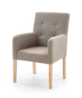 М'яке крісло HALMAR FILO, тканина: сірий/дуб медовий фото