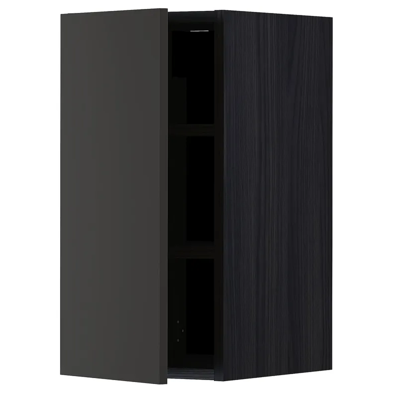 IKEA METOD МЕТОД, навесной шкаф с полками, черный / никебо матовый антрацит, 30x60 см 394.989.04 фото №1