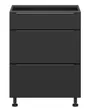 BRW Кухонный шкаф Sole L6 60 см с ящиками soft-close черный матовый, черный/черный матовый FM_D2S_60/82_2STB/B-CA/CAM фото