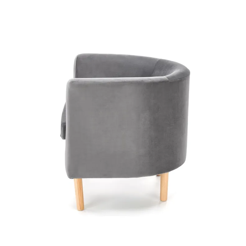Кресло мягкое HALMAR CLUBBY 2 серый /натуральный фото №5
