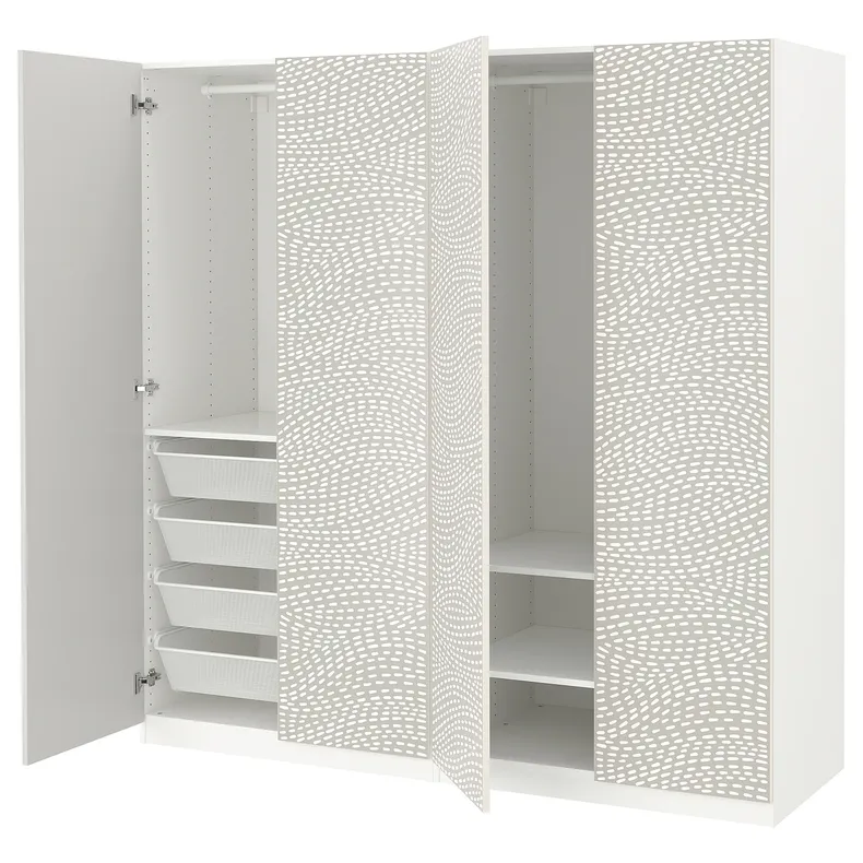 IKEA PAX ПАКС / MISTUDDEN МІСТУДДЕН, гардероб, комбінація, білий/сірий візерунок, 200x60x201 см 195.229.57 фото №1