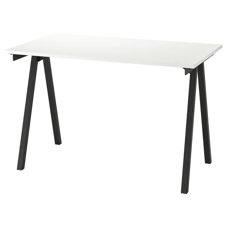 IKEA TROTTEN ТРОТТЕН, письмовий стіл, білий / антрацит, 120x70 см 494.295.71 фото №1