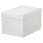 IKEA TJENA ТЙЕНА, коробка для зберігання з кришкою, білий, 18x25x15 см 103.954.21 фото
