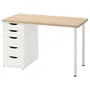 IKEA LAGKAPTEN ЛАГКАПТЕН / ALEX АЛЕКС, письменный стол, дуб, окрашенный в белый цвет, 120x60 см 094.169.62 фото
