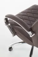 Крісло комп'ютерне офісне обертове HALMAR HILTON шоколадний, екошкіра фото thumb №3