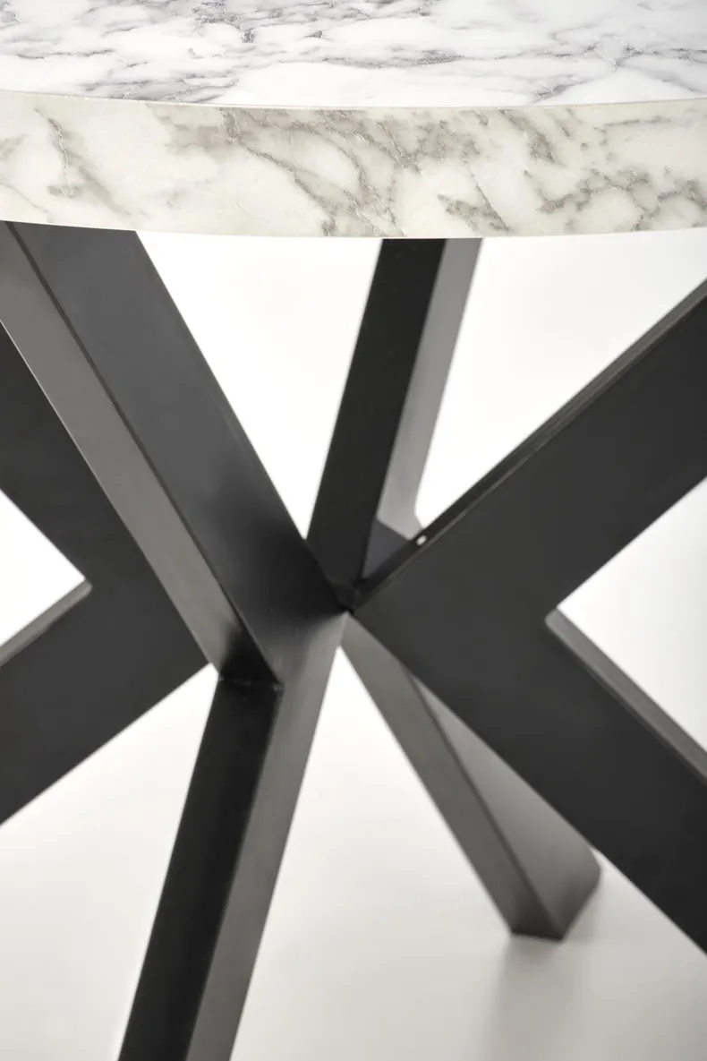 Кухонний стіл HALMAR PERONI 100-250x100 см білий мармур - чорний фото №14