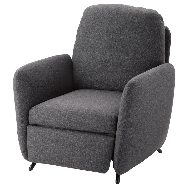 IKEA EKOLSUND ЕКОЛЬСУНД, крісло розкладне, Gunnared темно-сірий 092.971.86 фото №1