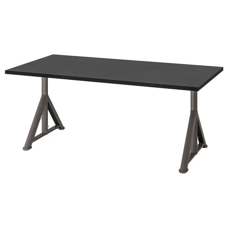 IKEA IDÅSEN ІДОСЕН, письмовий стіл, чорний / темно-сірий, 160x80 см 592.810.36 фото №1