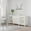 IKEA BESTÅ БЕСТО, модуль для зберігання із шухлядами, білий ЛАППВІКЕН / СІНДВІК / СТУББАРП білий прозоре скло, 180x42x74 см 294.126.75 фото thumb №6
