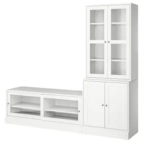 IKEA HAVSTA ХАВСТА, комбинация для ТВ/стеклянные дверцы, белый, 241x47x212 см 895.348.10 фото
