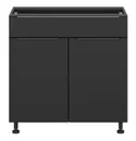 BRW Двухдверный кухонный шкаф Sole L6 80 см с выдвижным ящиком черный матовый, черный/черный матовый FM_D1S_80/82_L/P/SMB-CA/CAM фото thumb №1