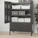 IKEA IDÅSEN ИДОСЕН, шкаф с дверцами и ящиками, тёмно-серый, 80x47x119 см 504.963.81 фото thumb №4