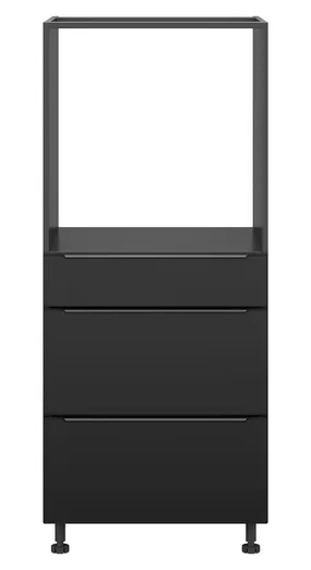 BRW Кухонный шкаф для духовки Sole L6 60 см с ящиками черный матовый, черный/черный матовый FM_DPS_60/143_2STB/STB-CA/CAM фото