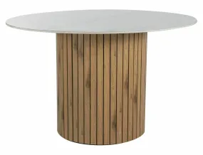 Стол обеденный SIGNAL SOCRATES 120 см, белый глянец, дуб артизан фото