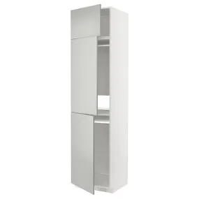 IKEA METOD МЕТОД, высокий шкаф д / холод / мороз / 3 дверцы, белый / светло-серый, 60x60x240 см 795.392.24 фото
