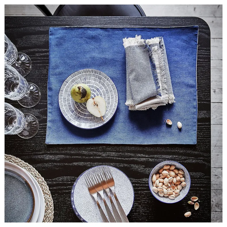 IKEA ENTUSIASM ЭНТУЗИАЗМ, тарелка десертная, узор / синий, 18 см 205.053.58 фото №6