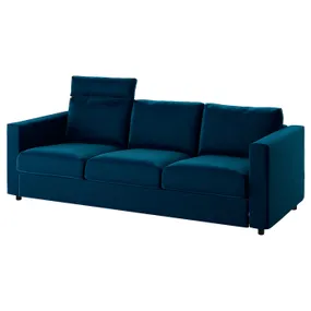 IKEA VIMLE ВІМЛЕ, 3-місний диван, з підголовником / Джупард темно-зелено-синій 894.336.08 фото