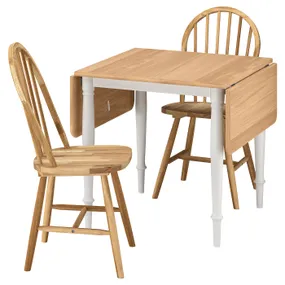 IKEA DANDERYD ДАНДЕРЮД / SKOGSTA СКОГСТА, стіл+2 стільці, дуб білий / акація okl, 74x134/80 см 895.680.94 фото