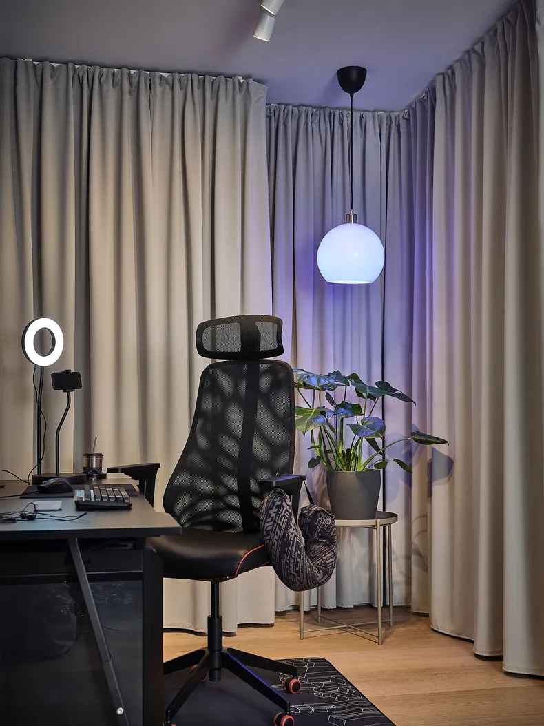 IKEA JÄRPLIDEN ЭРПЛИДЕН, подвесной светильник, белое стекло / никелированное покрытие, 30 см 204.996.06 фото №5