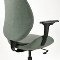 IKEA HATTEFJÄLL ХАТТЕФЬЕЛЛЬ, рабочий стул с подлокотниками, Окрашенный в зеленый / черный цвет 505.389.70 фото thumb №5