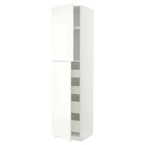 IKEA METOD МЕТОД / MAXIMERA МАКСІМЕРА, висока шафа, 2 дверцят / 4 шухляди, білий / ВАЛЛЬСТЕНА білий, 60x60x240 см 795.074.16 фото