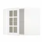 IKEA METOD МЕТОД, кутова настін шафа, полиці / скл двер, білий / стенсундський білий, 68x60 см 094.092.02 фото