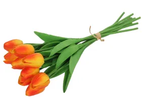 BRW букет тюльпанов 33 см 9 шт пена оранжевая 090942 фото