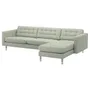 IKEA LANDSKRONA ЛАНДСКРУНА, 4-місний диван, з кушеткою / ГУННАРЕД світло-зелений / металевий 092.704.55 фото