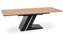 Кухонний стіл розкладний HALMAR FERGUSON 160-220x90 см, стільниця - натуральний дуб, ніжки - чорні фото thumb №10