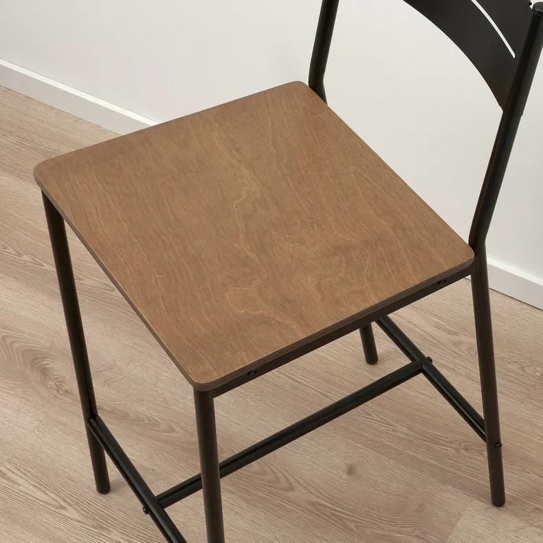 IKEA SANDSBERG САНДСБЕРГ, барний стілець, чорна / коричнева пляма, 63 см 905.146.51 фото №4