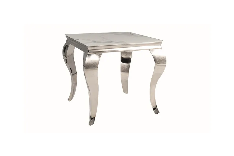 Журнальний стіл SIGNAL PRINCE C CERAMIC стільниця - білий мармур, CALACATTA ніжки - метал хром, 40x120 см фото №5