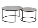 Комплект журнальных столиков (2 шт круглые) SIGNAL ATLANTA A. 80х45 см / 60х42 см, серый мрамор / черный мат фото thumb №5