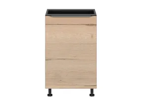 BRW Sole L6 50 см правый кухонный шкаф дуб галифакс натуральный, Черный/дуб галифакс натур FM_D_50/82_P-CA/DHN фото