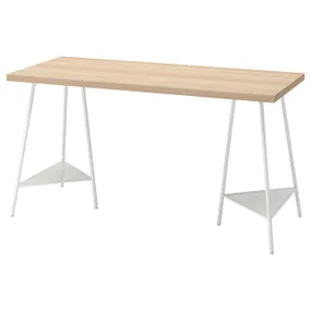 IKEA LAGKAPTEN ЛАГКАПТЕН / TILLSLAG ТИЛЛЬСЛАГ, письменный стол, белый крашеный дуб, 140x60 см 094.173.15 фото
