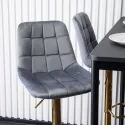 Барний стілець оксамитовий MEBEL ELITE ARCOS Velvet, сірий / золотий фото thumb №5