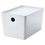 IKEA KUGGIS КУГГІС, коробка з кришкою, білий, 18x26x15 см 105.012.85 фото