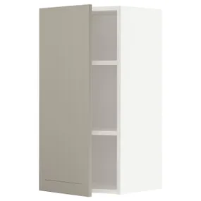 IKEA METOD МЕТОД, навесной шкаф с полками, белый / Стенсунд бежевый, 40x80 см 494.608.25 фото