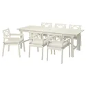 IKEA BONDHOLMEN БОНДХОЛЬМЕН, стіл+6 крісел із підлокіт/вуличний, білий/бежевий/бежевий Фрессон/Дувхольмен 095.511.82 фото thumb №1