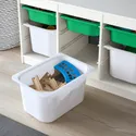 IKEA TROFAST ТРУФАСТ, комбинация д/хранения+контейнеры, белый зеленый/белый, 99x44x56 см 193.355.31 фото thumb №3