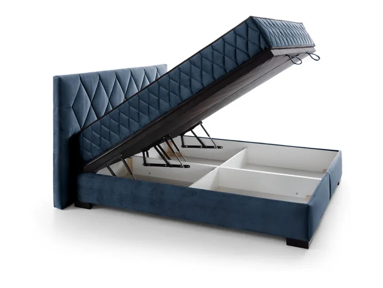 BRW Ліжко двоспальне з 2 матрацами та підйомним механізмом BRW REVE 140x200 см, синій LO_KT-REVE-140X200-G2-AMON_07 фото №2