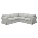 IKEA EKTORP ЕКТОРП, чохол для кутового дивана, 4-місний, Талміра біла/чорна 905.252.25 фото thumb №2
