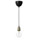IKEA JÄLLBY ЭЛЛЬБИ / LUNNOM ЛУННОМ, подвесной светильник с лампочкой, латунная сфера / прозрачная 594.915.05 фото thumb №1