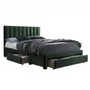 Двуспальная кровать HALMAR С ящиками Grace 160x200 см темно-зеленый фото